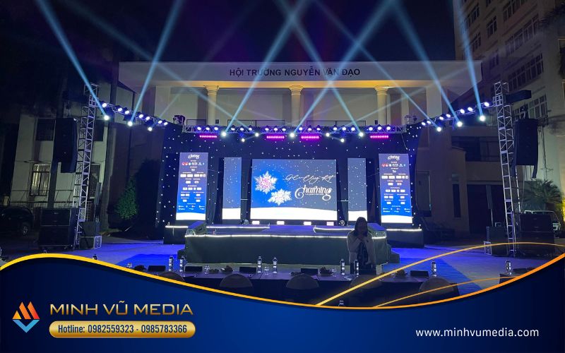 Tổng hoa sân khấu, âm thanh ánh sáng Minh Vũ Media setup tại sự kiện