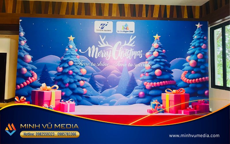 Dịch vụ in ấn backdrop tổ chức sự kiện giáng sinh